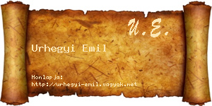 Urhegyi Emil névjegykártya